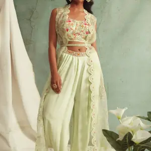 Buy Aastha Jain Embroidered Dhoti Set For Women Available online at Scrollnshops L / Green