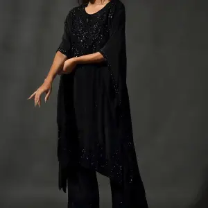 Buy Aastha Jain Black Sequins & Beads Kaftan Set For Women Available online at ScrollnShops Black / L