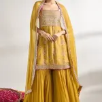 Bhumika Vaid - Women Yellow Kurta And Sharara Cotton Silk Printed Bloom Square Neck Set| Kanika's| Bridesmaid