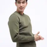 HIGHLANDER Men Olive Green Sweatshirt (S) by SANKAN