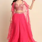 Buy Aastha Jain Embroidered Cape Set For Women Available online at Scrollnshops 6XL / Pink