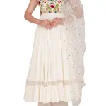 Aastha Jain Ivory Embroidered Anarkali Set for Women at Lovel