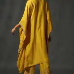 Buy Aastha Jain Yellow Silk Sequins Kaftan Set For Women Available online at ScrollnShops Yellow / L