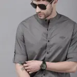 Roadster Men Grey Solid Slim Fit Casual Shirt (40) by SANKAN