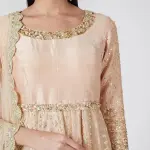 Aastha Jain Ash Rose Embroidered Anarkali Set for Women at Lovel