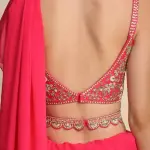 Buy Aastha Jain Embroidered Ruffle Saree Set For Women Available online at Scrollnshops 6XL / Pink