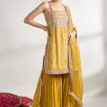 Bhumika Vaid - Women Yellow Kurta And Sharara Cotton Silk Printed Bloom Square Neck Set| Kanika's| Bridesmaid