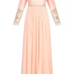 Aastha Jain Peach And Blue Embroidered Anarkali Set for Women at Lovel