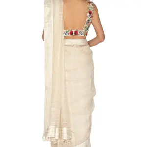 Buy Aastha Jain Embroidered Saree Set For Women Available online at Scrollnshops S / White