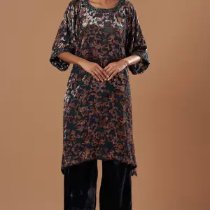 Aastha Jain Midnight Blue Printed Kurta Set for Women at Lovel