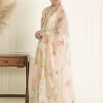 Aastha JAIN Floral Embroidered Regular Pure Cotton Kurta & Palazzo & Dupatta (XXL) by SANKAN