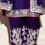 Bhumika Vaid Purple Tussar Leaf Motif Embroidered Straight Kurta Set for Women at Lovel