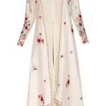 Aastha Jain Ivory Embroidered Jacket With Kurta & Palazzo Pants for Women at Lovel