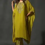 Buy Aastha Jain Sequins Embroidered Kaftan Set For Women Available online at ScrollnShops Yellow / 3XL