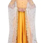 Aastha Jain Yellow And Gold Floral Gota Patti Embroidered Anarkali Set for Women at Lovel