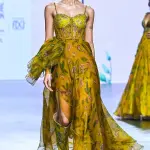 Eesha Mahajan Yellow Organza & Soft Net Embroidered Gown for Women at Lovel