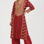 Bhumika Vaid Red Embroidered Kurta Set for Women at Lovel