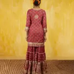 Bhumika Vaid Marigold Buti Sharara Set - Red