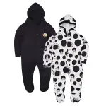 Appu Kids Front Open Full Sleeves Sleepsuit Hooded with Foot Easy Dressing and Diapering Romper Set of 2