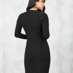 Styli Embellished V-Neck Bodycon Party Dress(M) by SANKAN