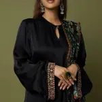 Eesha Mahajan Black Shantoon Embroidered Kurta Set for Women at Lovel