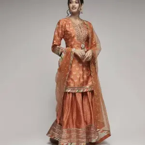 Bhumika Vaid Orange Tilla Short Garara with Kurta and Dupatta