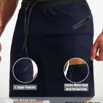 Jump Cuts Solid Men Dark Blue Basic Shorts