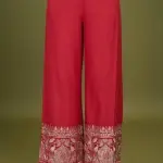 Bhumika Vaid - Women Red Kurta And Sharara Tussar Silk Embroidered Floral Notched Rati Straight Set| Kanika's| Puja