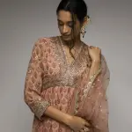 Bhumika Vaid Blush Pink Nusrat Peplum Sharara with Kurta and Dupatta