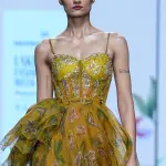 Eesha Mahajan Yellow Organza & Soft Net Embroidered Gown for Women at Lovel