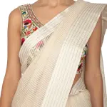 Buy Aastha Jain Embroidered Saree Set For Women Available online at Scrollnshops S / White