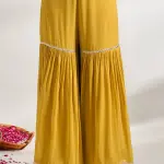 Bhumika Vaid - Women Yellow Kurta And Sharara Cotton Silk Printed Bloom Square Neck Set| Kanika's| Bridesmaid