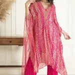 Buy Aastha Jain Sequins Embroidered Kaftan Set For Women Available online at ScrollnShops Pink / 3XL