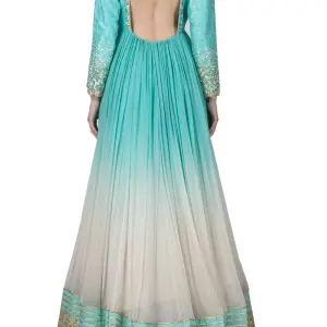 Buy Aastha Jain Embroidered Anarkali Set For Women Available online at Scrollnshops L / Blue