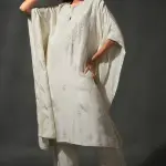 Buy Aastha Jain Ivory Silk Sequins Kaftan Set For Women Available online at ScrollnShops White / XXL