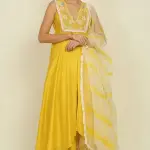 Buy Aastha Jain Yellow Chanderi Kurta Set For Women Available online at ScrollnShops Yellow / 3XL