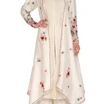 Aastha Jain Ivory Embroidered Jacket With Kurta & Palazzo Pants for Women at Lovel