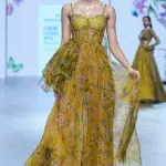 Eesha Mahajan Yellow Organza & Soft Net Embroidered Gown for Women at Lovel