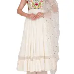 Buy Aastha Jain Crinkled Anarkali Set For Women Available online at Scrollnshops M / White