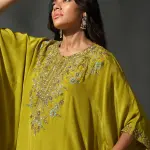 Buy Aastha Jain Sequins Embroidered Kaftan Set For Women Available online at ScrollnShops Yellow / 3XL