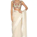 Buy Aastha Jain Embroidered Saree Set For Women Available online at Scrollnshops S / White