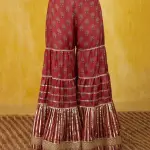 Bhumika Vaid Marigold Buti Sharara Set - Red