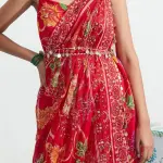 Eesha Mahajan Red Embroidered Choga Dress for Women at Lovel