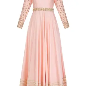 Aastha Jain Pink Sequins And Beads Embroidered Anarkali Set for Women at Lovel