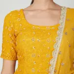 Buy Aastha Jain Embroidered Sharara Set For Women Available online at Scrollnshops M / Yellow