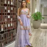 Bhumika Vaid Nadia Sweetheart Peplum With Sharara - Lilac