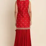 Buy Aastha Jain Embroidered Kurta & Skirt Set For Women Available online at Scrollnshops XS / Red