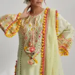 Bhumika Vaid Mint Hand Embroidered Kurta Set for Women at Lovel