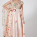 Aastha Jain Peach Embroidered Kurta Set for Women at Lovel