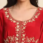 Buy Aastha Jain Sequins Front Open Kurta Set For Women Available online at Scrollnshops XL / Red